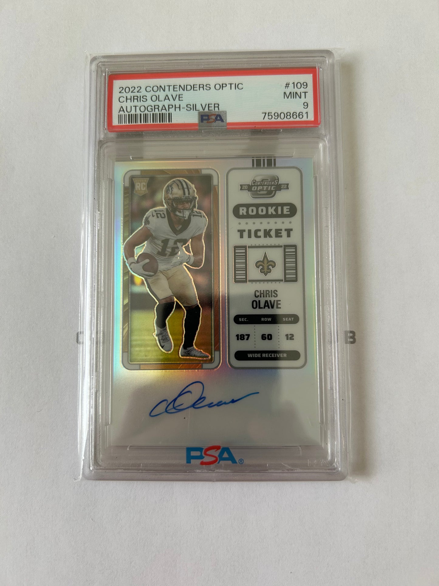 2022 Contenders Optic Chris Olave Rookie Autograph Silver