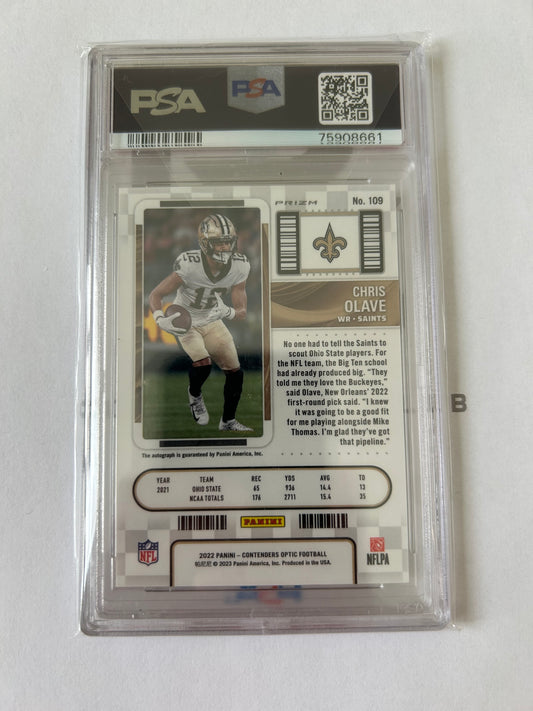 2022 Contenders Optic Chris Olave Rookie Autograph Silver