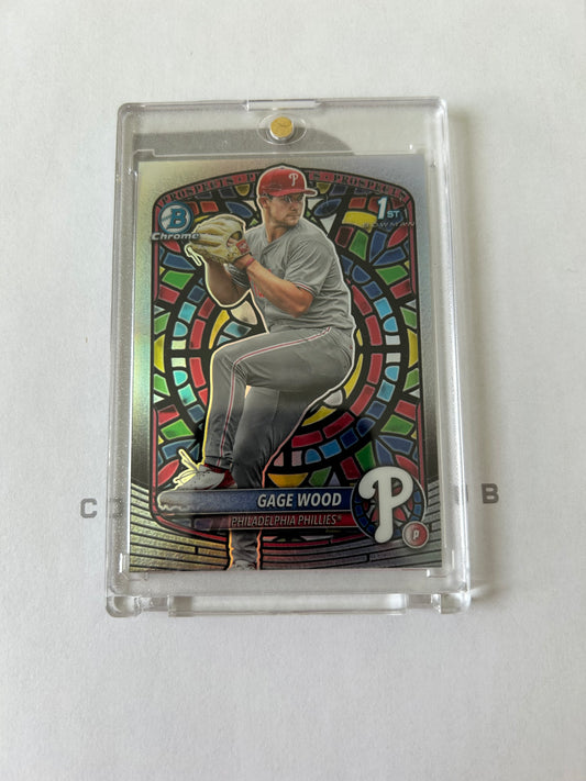 2026 Bowman Chrome Gage Wood 1st Bowman Stained Glass SSP Case Hit